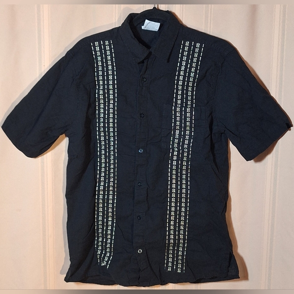 Mr. Buho Other - MR. BUHO 100% Linen Stylish Black Embroidered Men's Button-down Shirt
